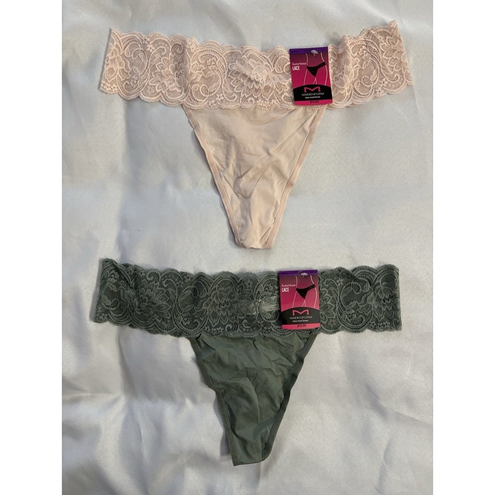 NEW Maidenform Luxurious Lace Thong Size 2xlarge DMESLT 2 Pair Maidenform Thong